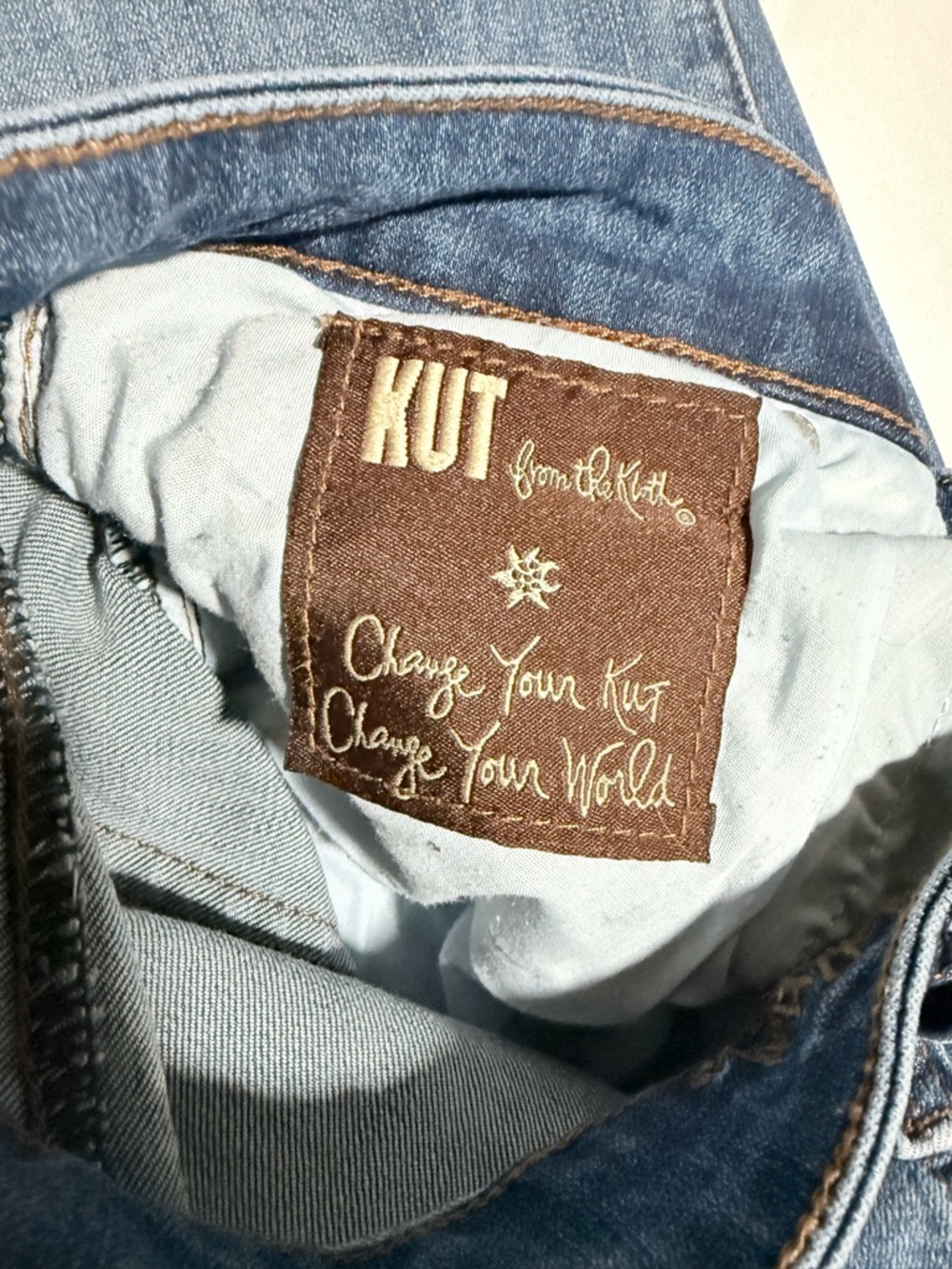 Kut from the Kloth Medium Blue Crop Straight-Leg Jeans size 16W - Picture 9 of 11